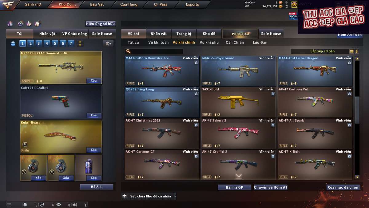 shop acc cf uy tin gia re